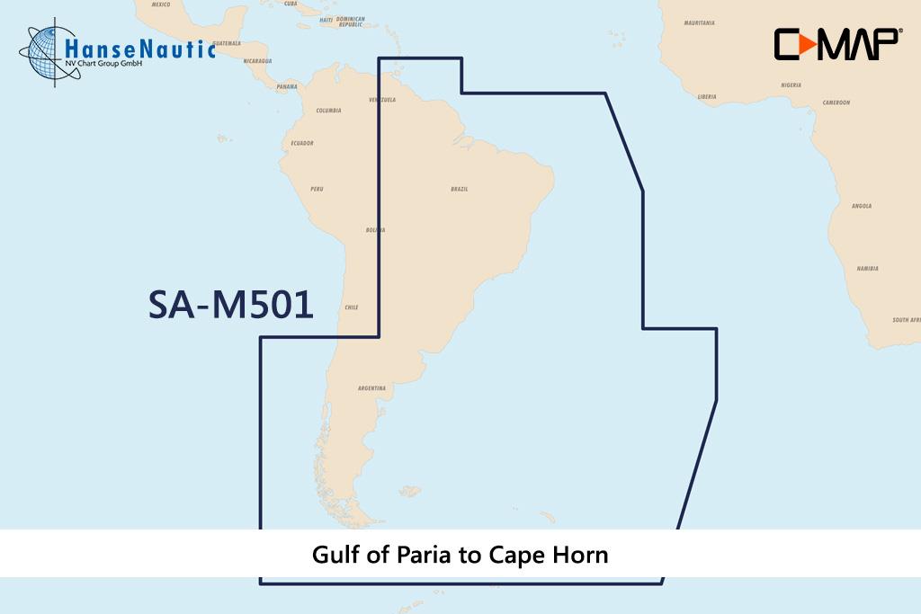 C-MAP MAX Wide SA-M501 Gulf of Paria to Cape Horn