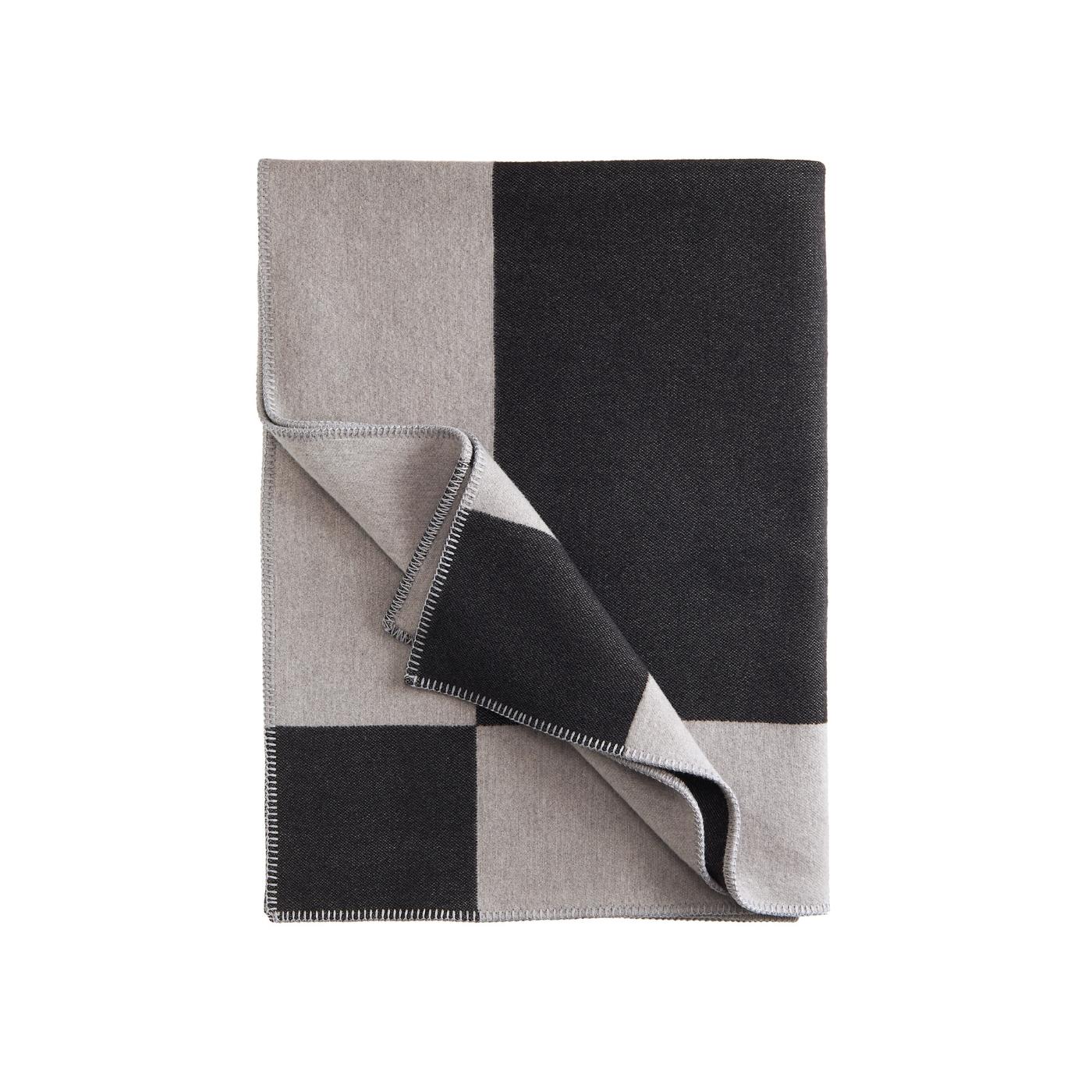 Eagle Products Plaid aus Schurwolle, schwarz-grau kariert 135 x 205 cm