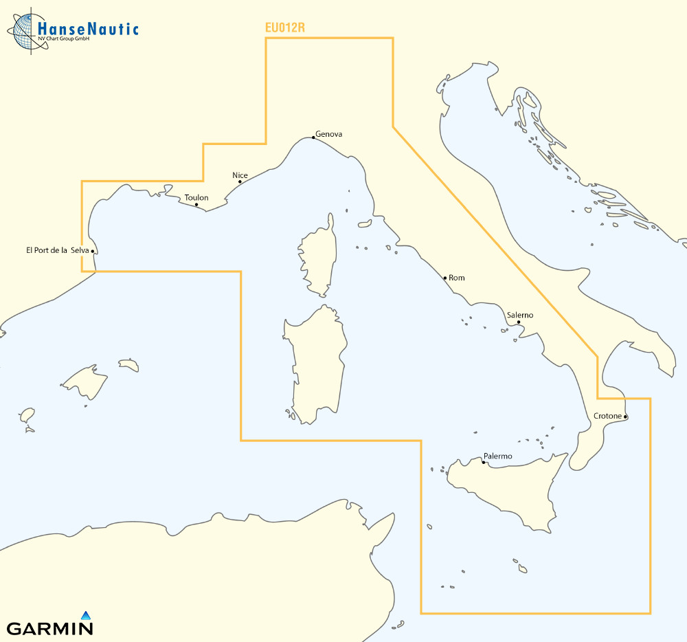 BlueChart g3 XEU012R Méditerranée - Italie Corse à Malte