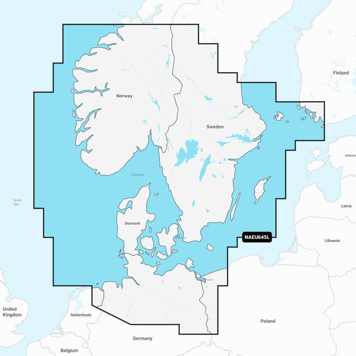 Navionics+ EU645 L / 45XG / Mer Baltique - Skagerrak & Kattegat Large