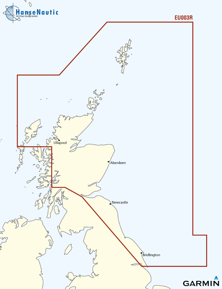 BlueChart g3 XEU003R Mer du Nord Écosse - Humber (nord-est de la Grande-Bretagne)