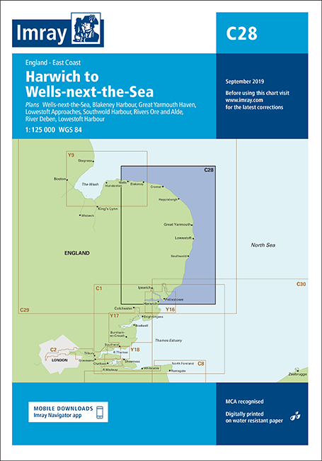 IMRAY CHART C28 Harwich to Wells-next-the-Sea
