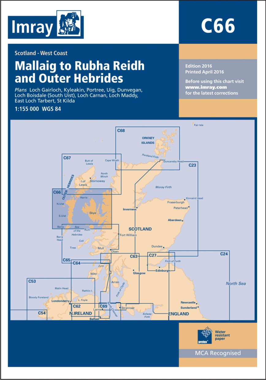 IMRAY CHART C66 Mallaig to Rudha Reidh and Outer Hebrides