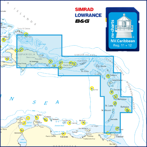Carte pour traceurs Caraïbes et Bermudes 
