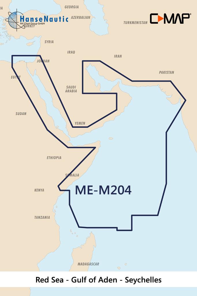 C-MAP MAX Wide ME-M204 Red Sea-The Gulf-Seychelles Isl.