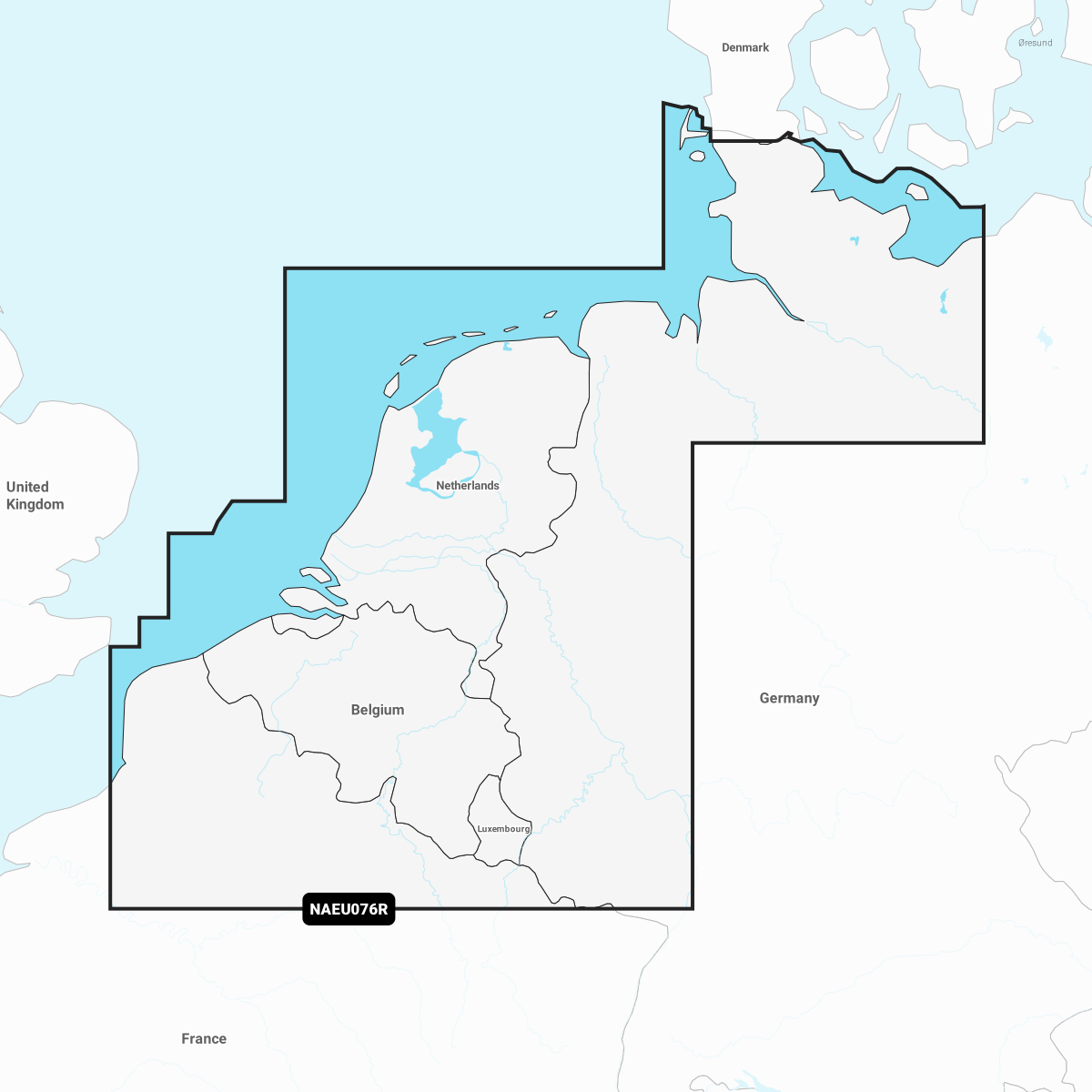 Navionics+ EU076 Benelux et Allemagne de l`Ouest Regular 