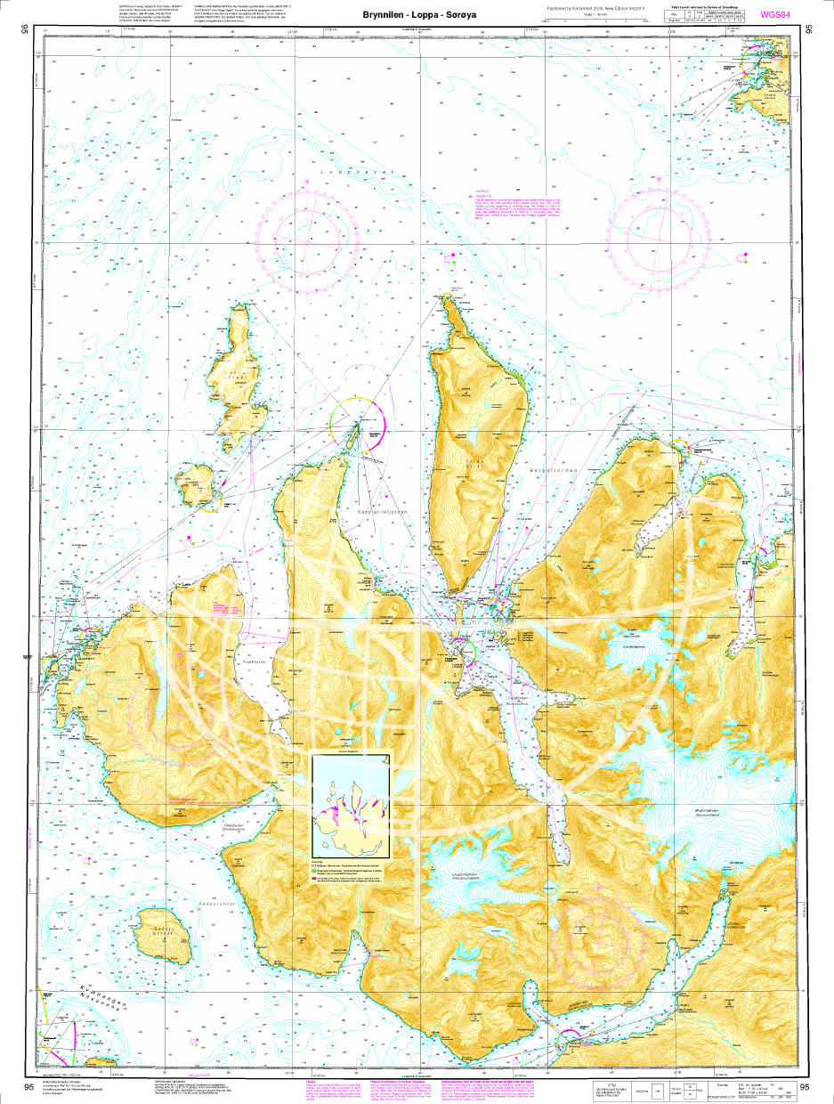 Norwegische Seekarte N 95 Brynnilen - Loppa - Sørøya