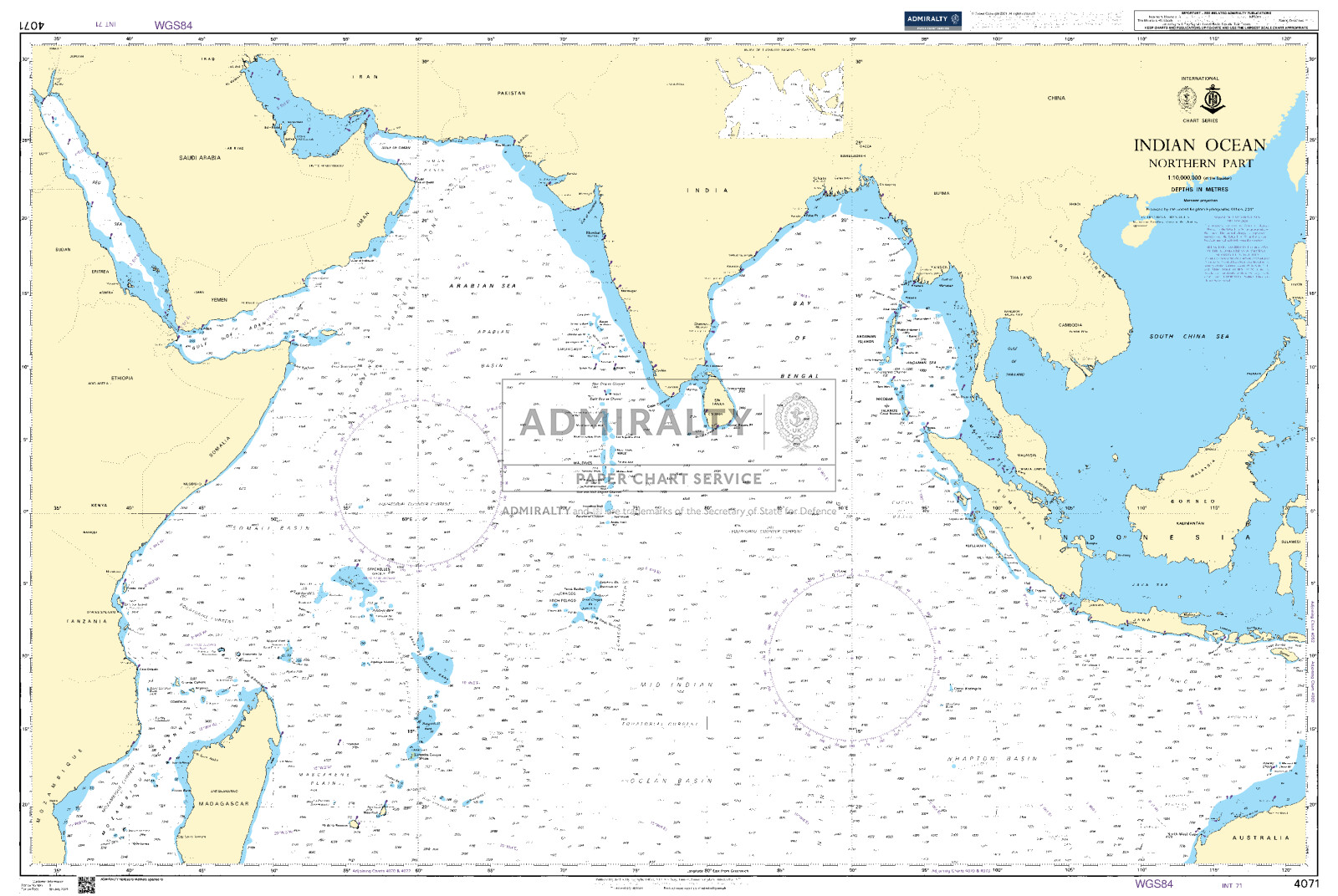 Indian Ocean Northern Part. UKHO4071