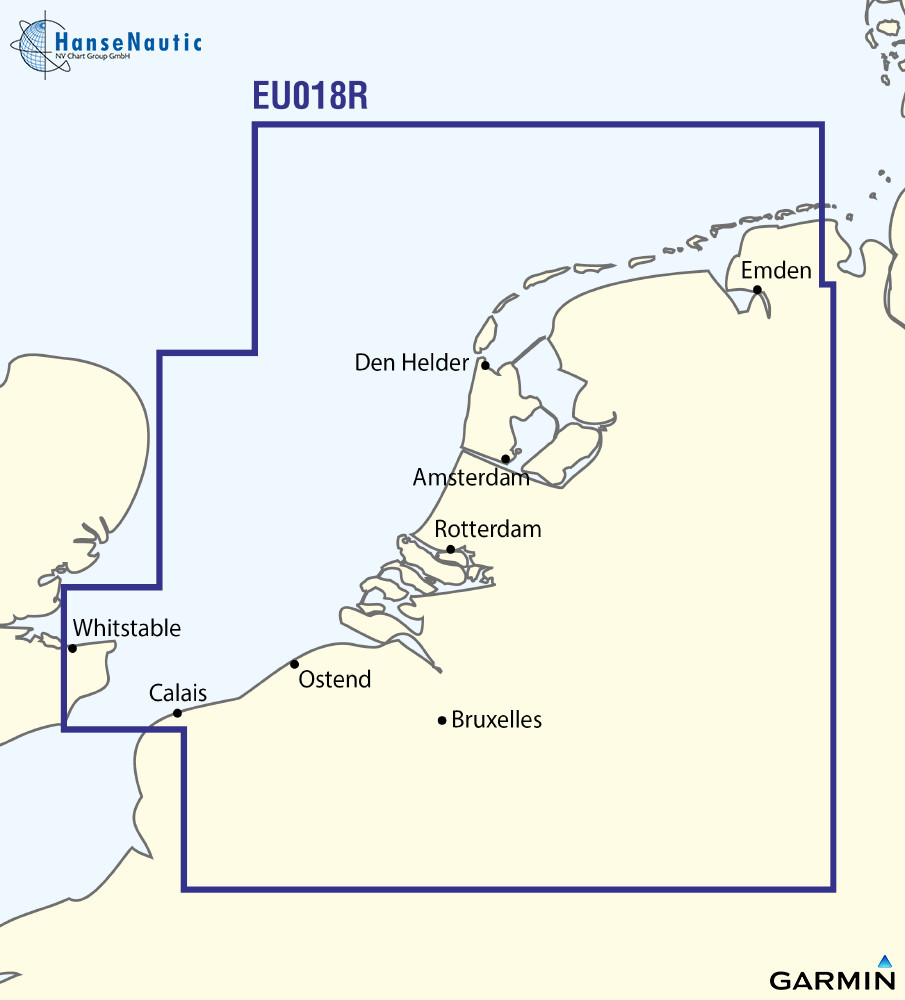 BlueChart g3 XEU018R Mer du Nord et eaux intérieures Pays-Bas et Belgique
