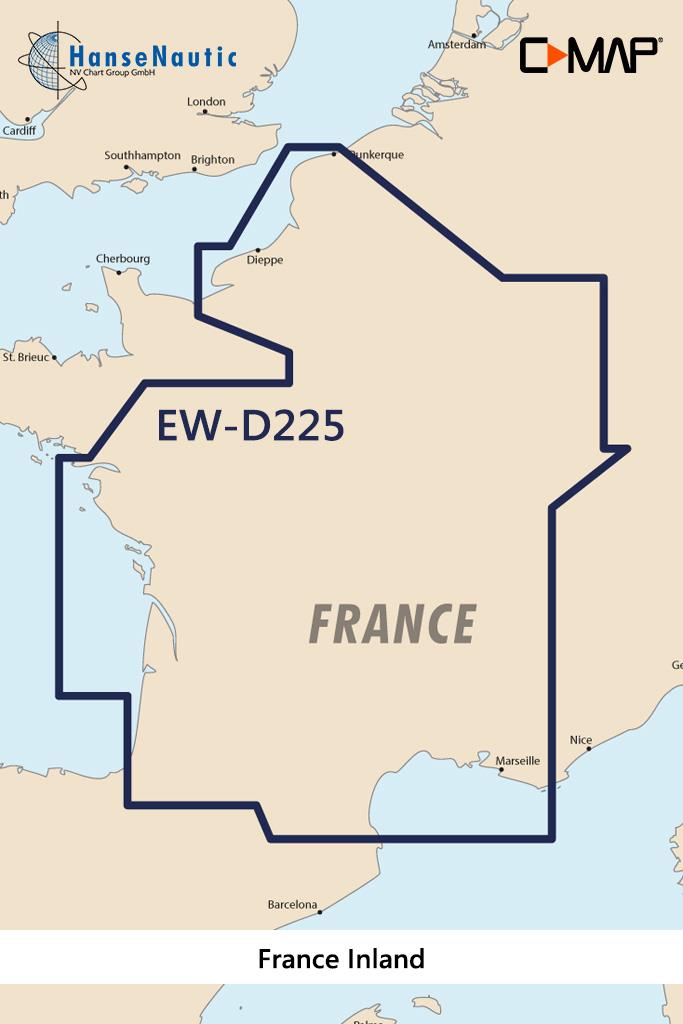 C-MAP 4D MAX+ Wide EW-D225 France intérieure