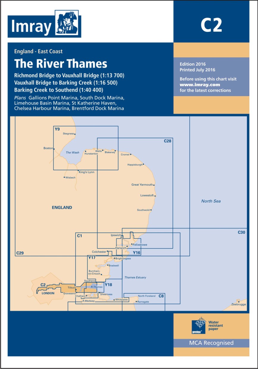 IMRAY CHART C2 The River Thames Teddington to Southend