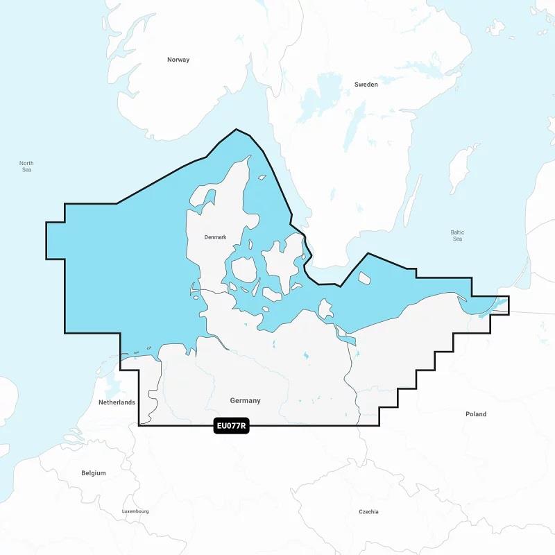 Navionics+ EU077 R Danemark, nord de l'Allemagne et Pologne (côte) Regular 