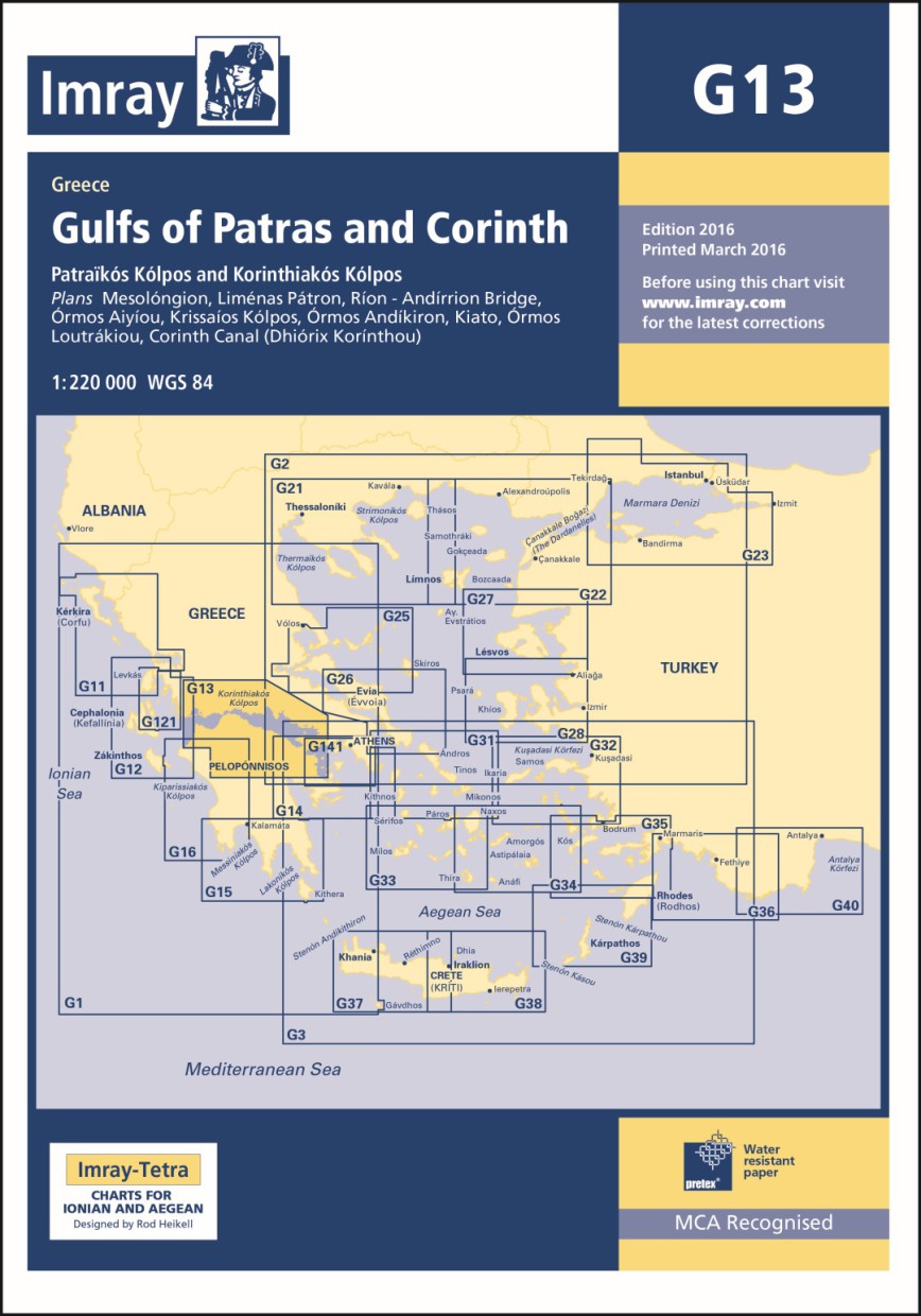 IMRAY CHART G13 Gulfs of Patras and Corinth 