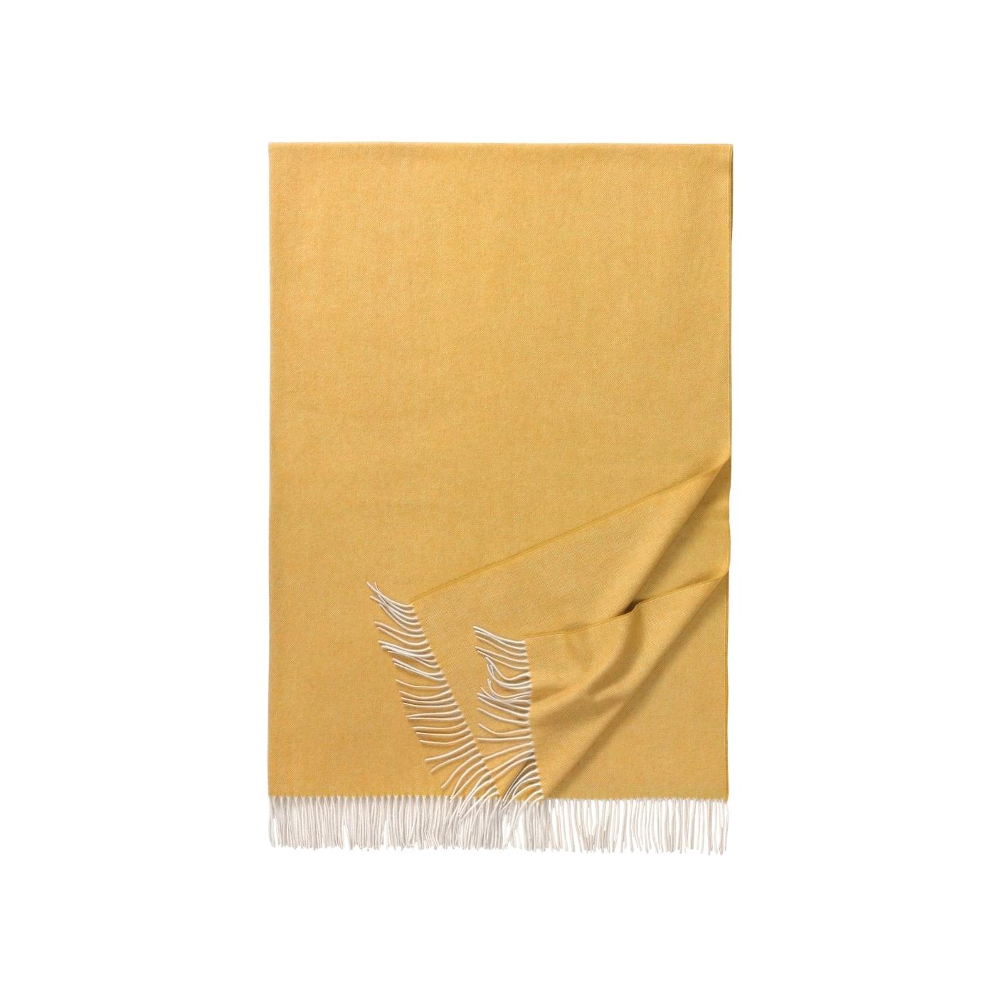 Eagle Products Plaid aus 100% Schurwolle in gelb, 130 x 200 cm
