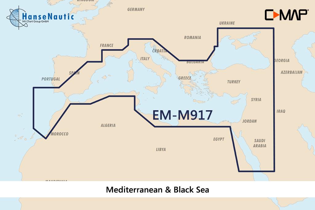C-MAP MAX MegaWide EM-M917 Mediterranean & Black Sea