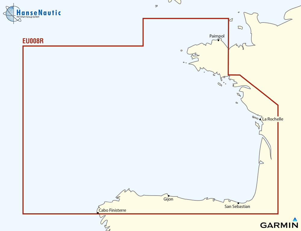 BlueChart g3 XEU008R Golfe de Gascogne Bretagne au nord de l'Espagne