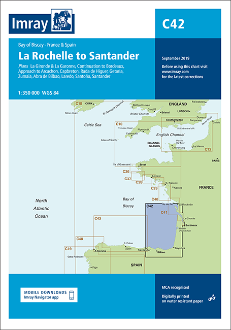 IMRAY CHART C42 La Rochelle to Santander