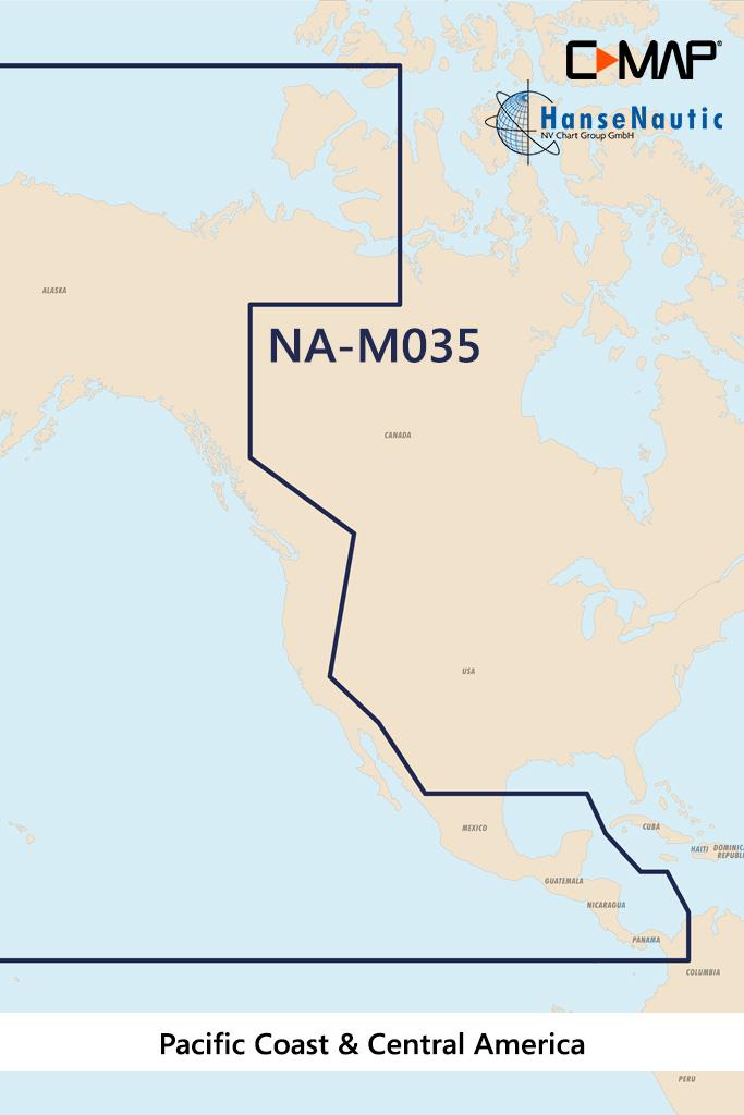 C-MAP MAX MegaWide NA-M035 Pacific Coast & Central America