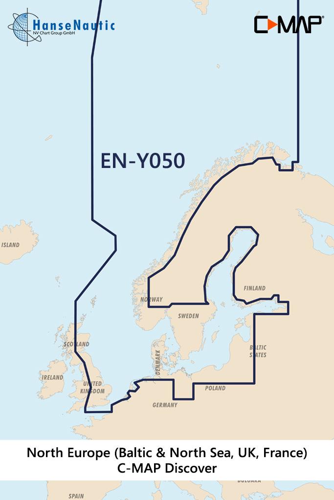 C-MAP Discover Europe du Nord & Mer Baltique (Northern & Central Europe) EN-Y050