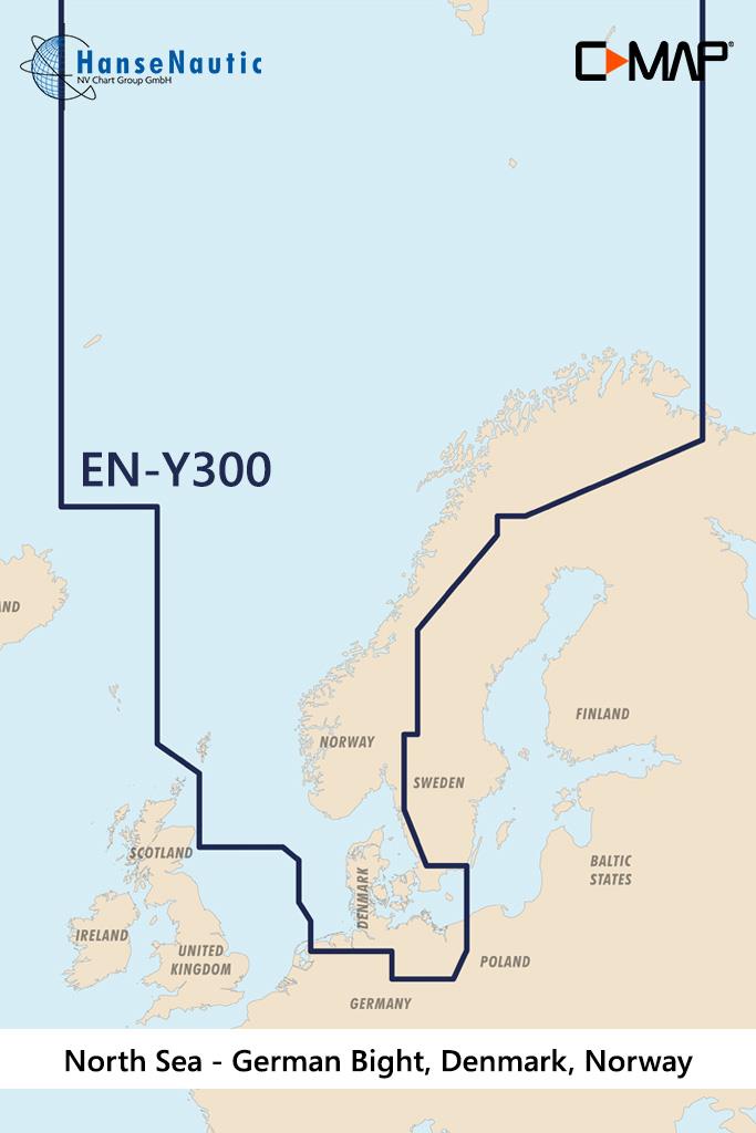 C-MAP Reveal Mer du Nord et Danemark EN-Y300