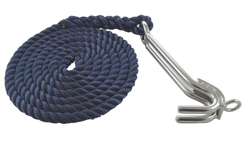Marinetech Kettenkralle mit gespleißtem Seil Edelstahl A4 für Kette 6mm