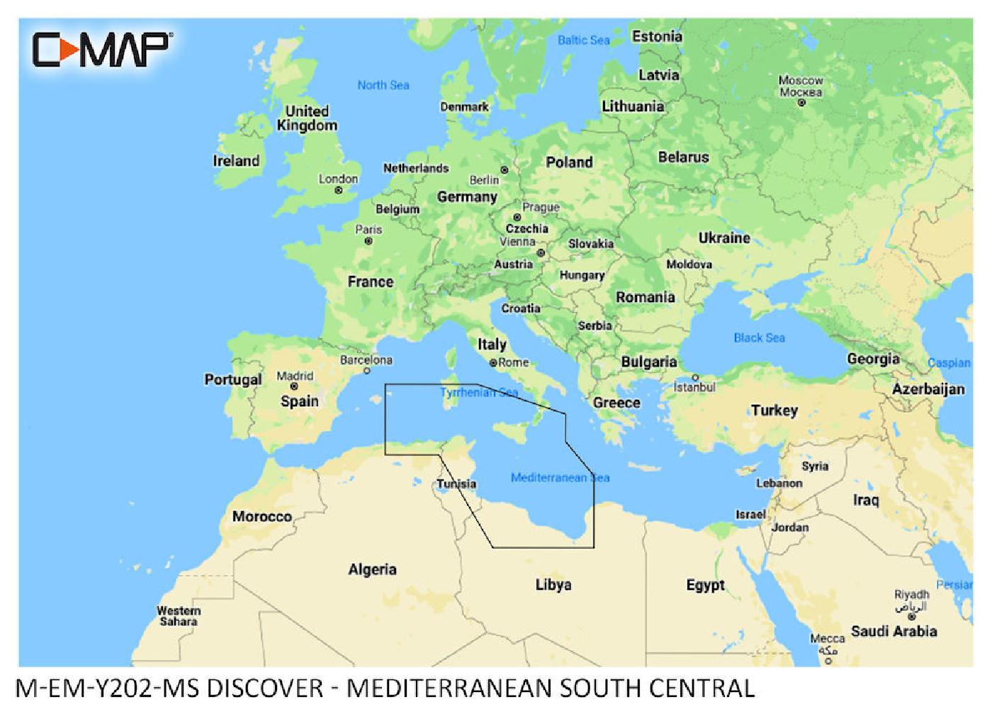 C-MAP Discover Méditerranée Centre-Sud M-EM-Y202