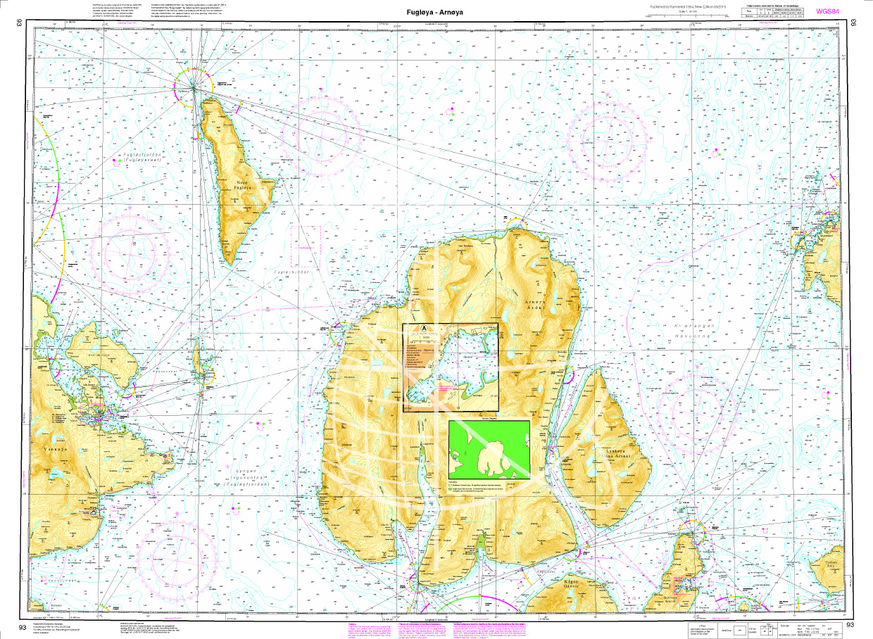 Norwegische Seekarte N 93 Atlantik Fugløya - Arnøya