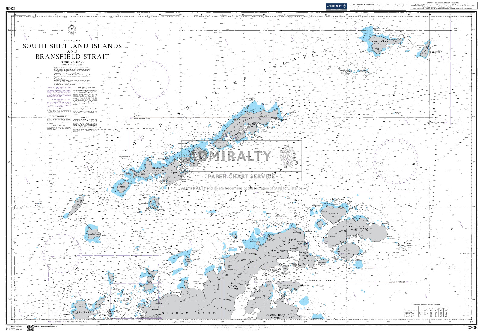 South Shetland Islands and Bransfield Strait. UKHO3205