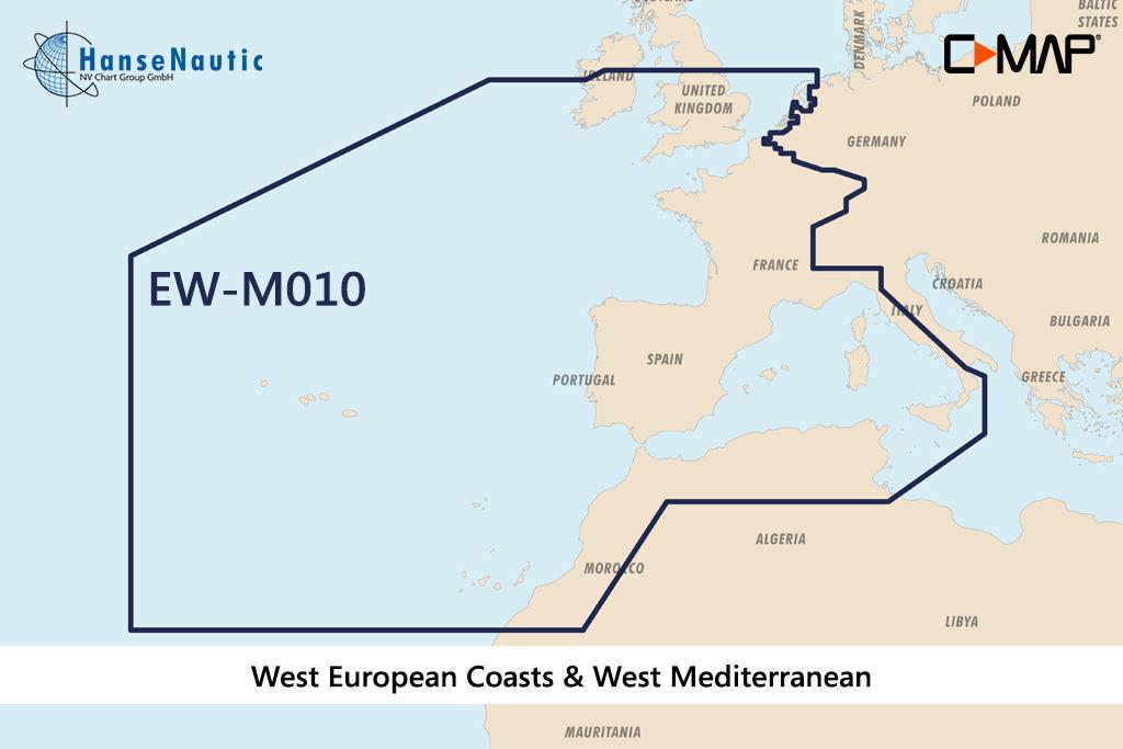 C-MAP MAX MegaWide EW-M010 West European Coasts & West Med.