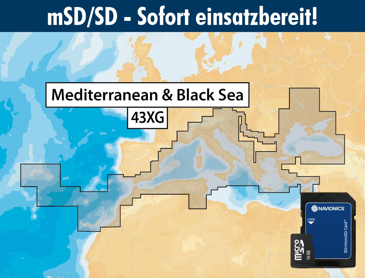 Navionics+ 43XG Mittelmeer (Mediterranean Sea) mSD