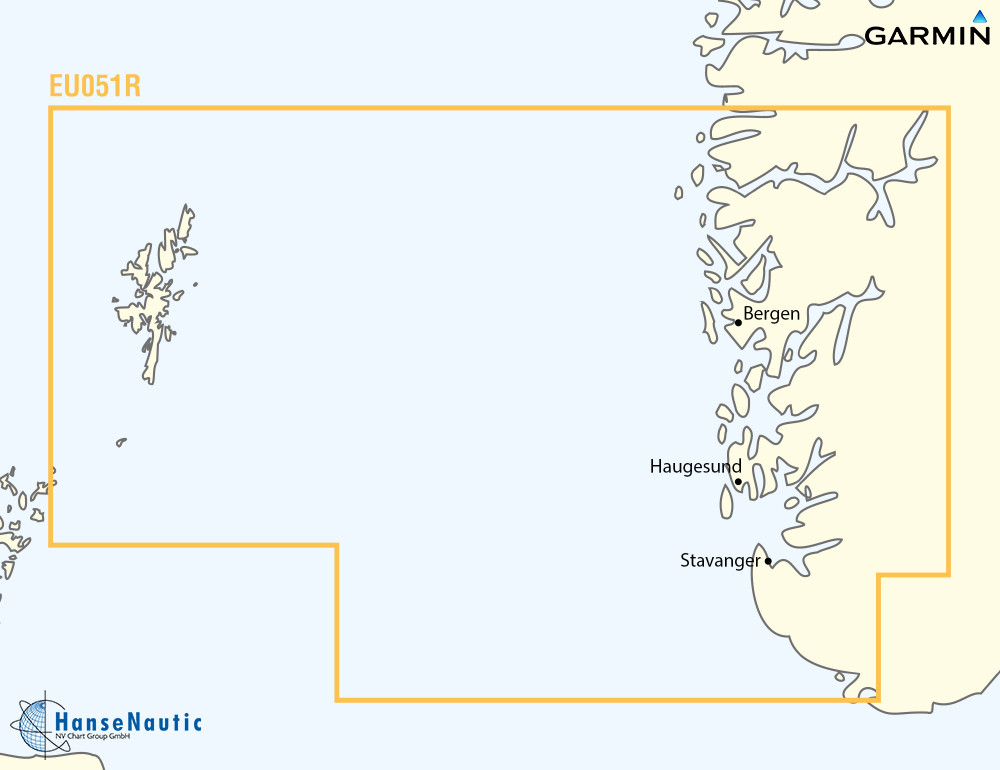 BlueChart g3 XEU051R Norvège Côte sud-ouest jusqu'aux Shetland (Lista-Sognefjorden)