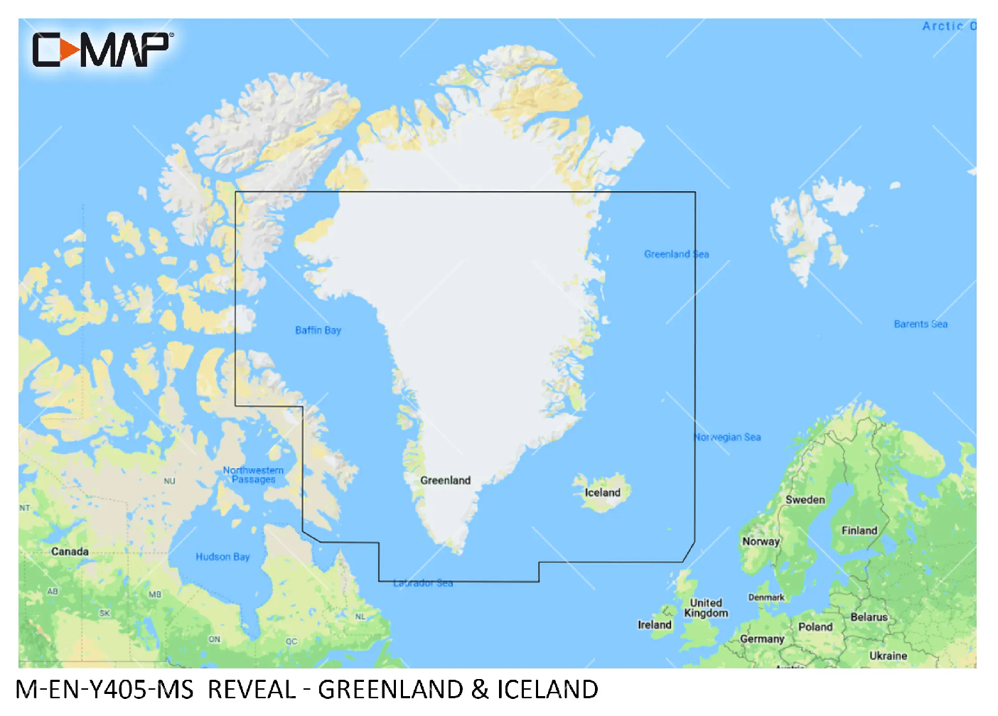 C-MAP Reveal Groenland et Islande M-EN-Y405-MS