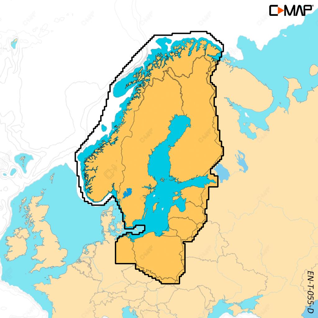 C-MAP Discover X La scandinavie (Suède, Norvège, Finlande - Mer Baltique et eaux intérieures) EN-T-055