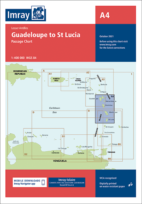 IMRAY CHART A4 Guadeloupe to St Lucia 
