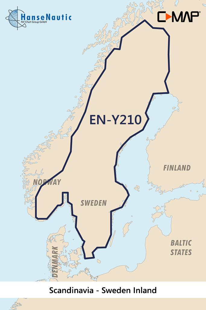C-MAP Discover Scandinavie, Suède Eaux intérieures EN-Y210