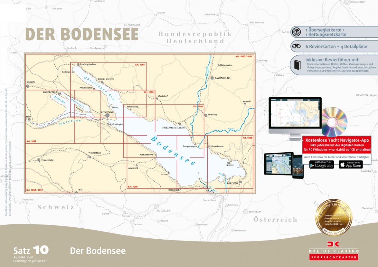 Sportbootkarten Satz 10: Bodensee, Delius Klasing