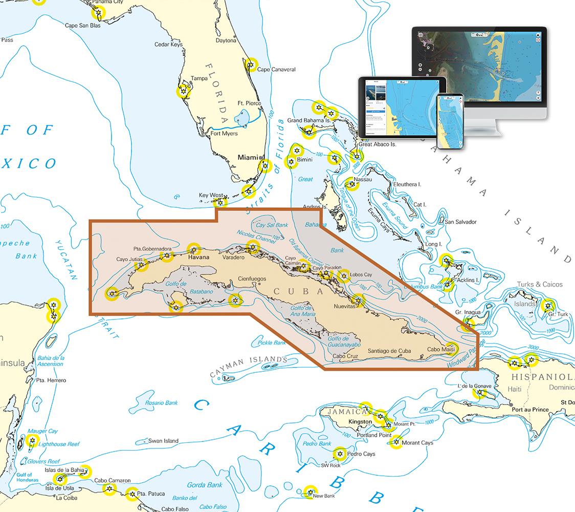 Digitale Seekarten für die NV Charts App - Kuba