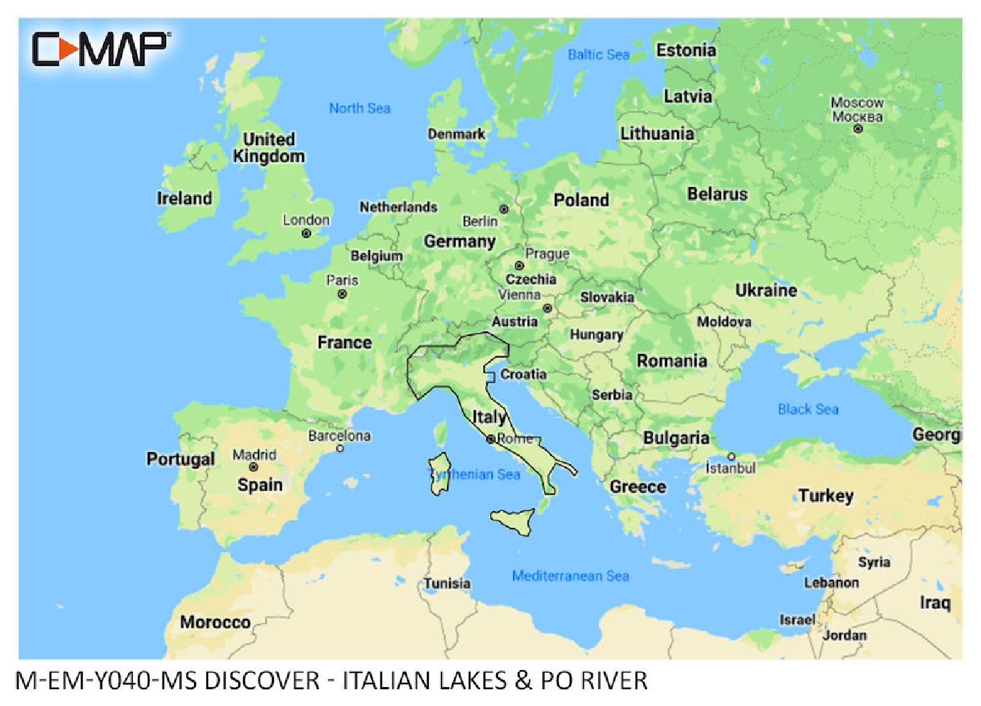 C-MAP Discover Lacs italiens et fleuve Po M-EM-Y040