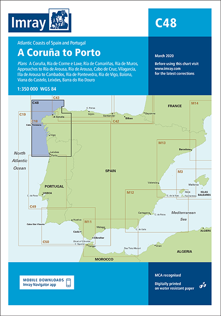 IMRAY CHART C48 A Coruña to Porto