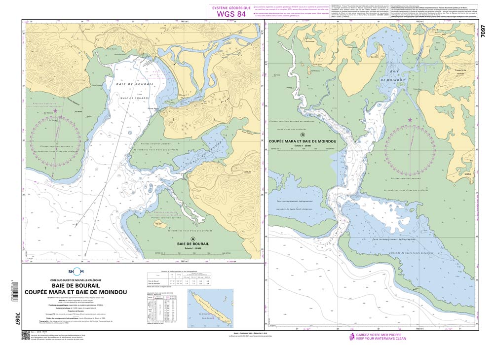 Shom 7097 - Baie de Bourail - Coupée Mara et Baie de Moindou