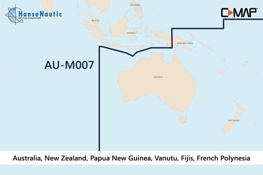 C-MAP MAX MegaWide AU-M007 AUS-NZ,PNG,VANU,NEW CAL,FIJI,FR, POL