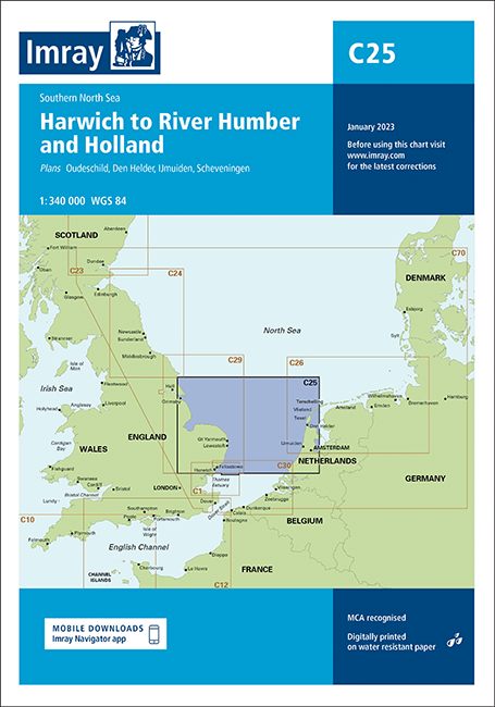 IMRAY CHART C25 Harwich to River Humber and Holland