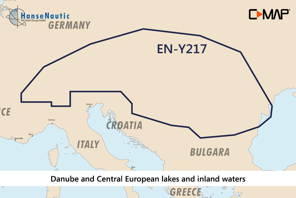 C-MAP Discover Donau u. zentraleuropäische Seen und Gewässer EN-Y217