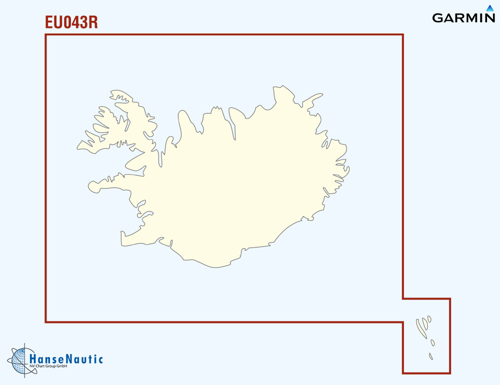BlueChart g3 Chip Regular EU043R-Iceland & Faeroe Islands