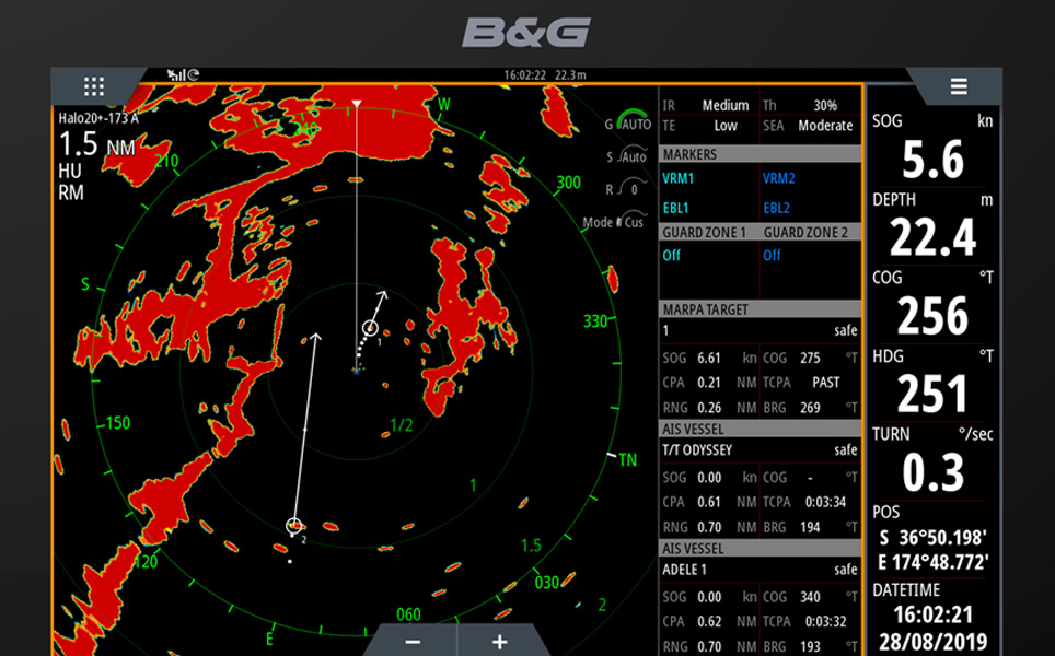Fonction MARPA sur un radar B&G