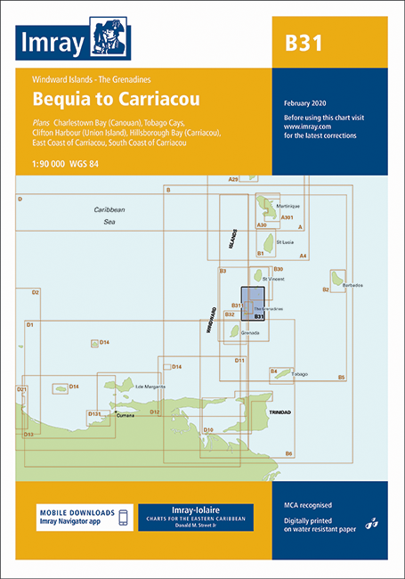 IMRAY CHART B31 Grenadines - Middle Sheet Bequia to Carriacou