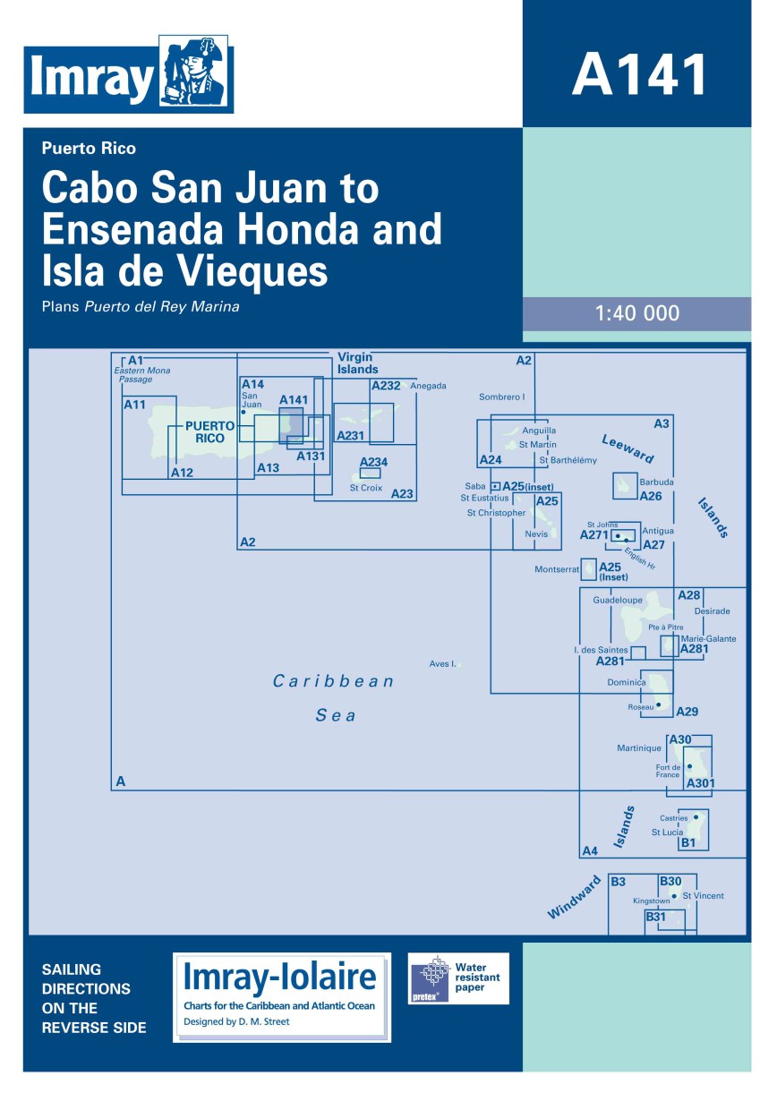 IMRAY CHART A141 Cabo San Juan to Ensenada Honda and Isla de Vieques