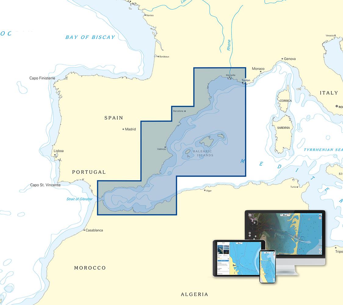 Digitale Seekarten für die NV Charts App - Mittelmeer West