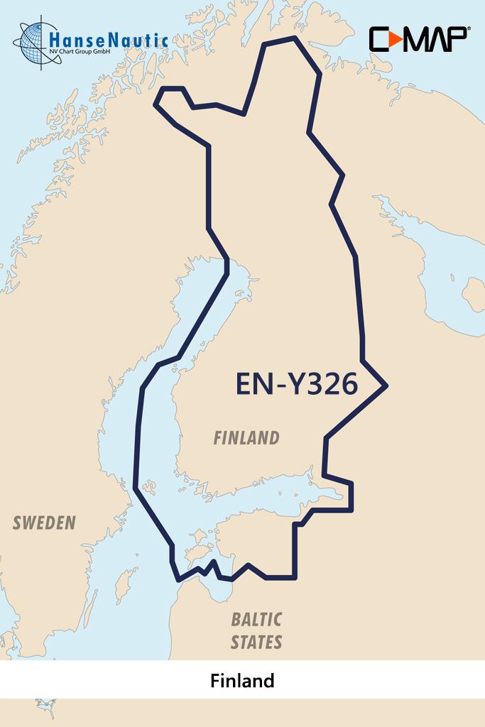 C-MAP Reveal Finlande Eaux intérieures (lacs, rivières et canaux finlandais) EN-Y326