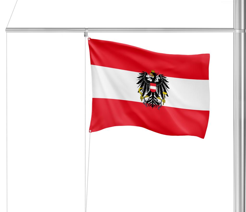 Flagge Österreich mit Wappen